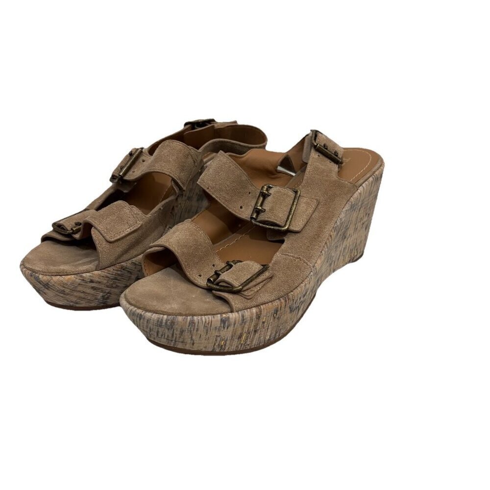 Trask Wedges Leather Upper Sandals Heeled Women 9.5 M Made In Brazil